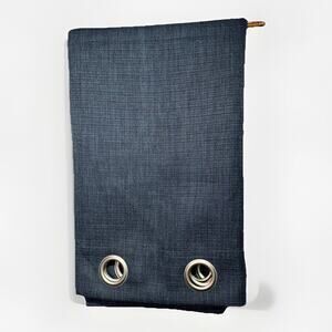 Blue Textured Grommet Curtain Panel 52” x 84” Blackout